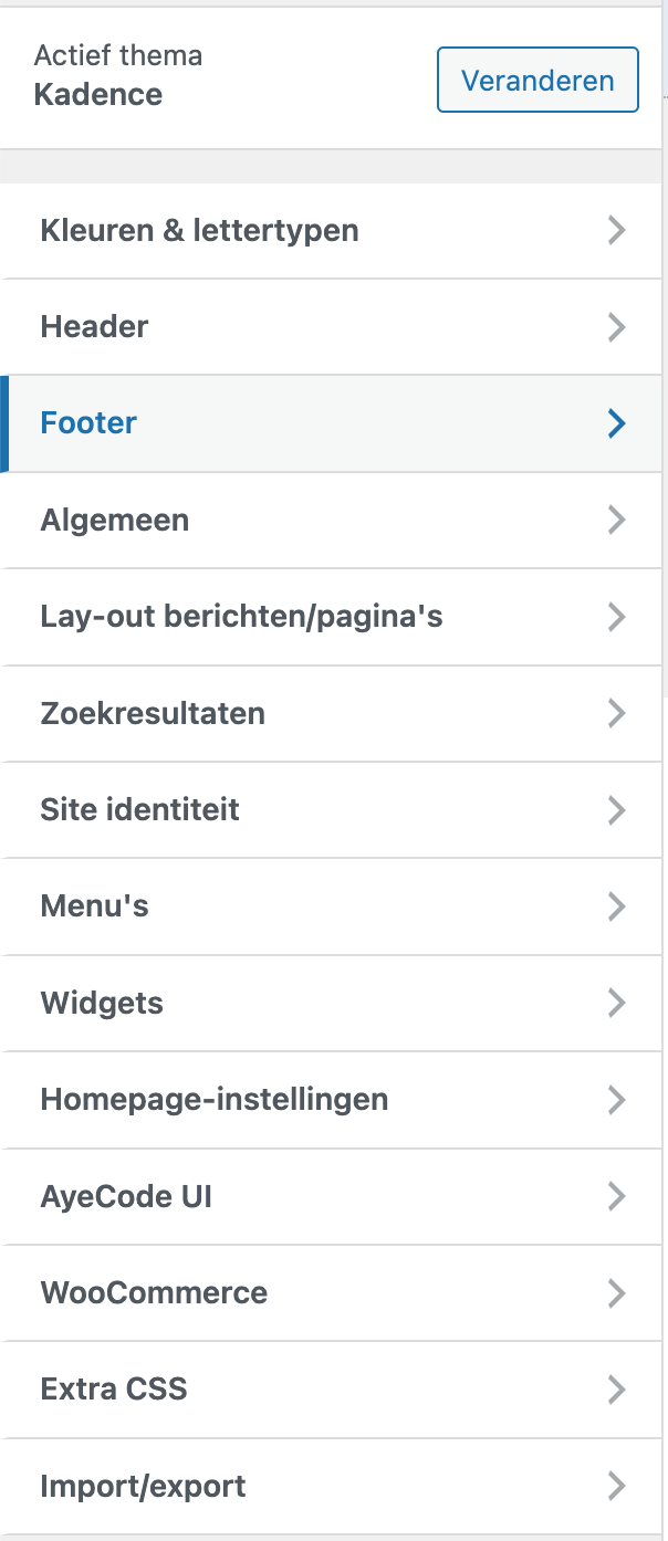 Customizer classic theme Customizer classic theme, not used in most Full Site Editing themes.