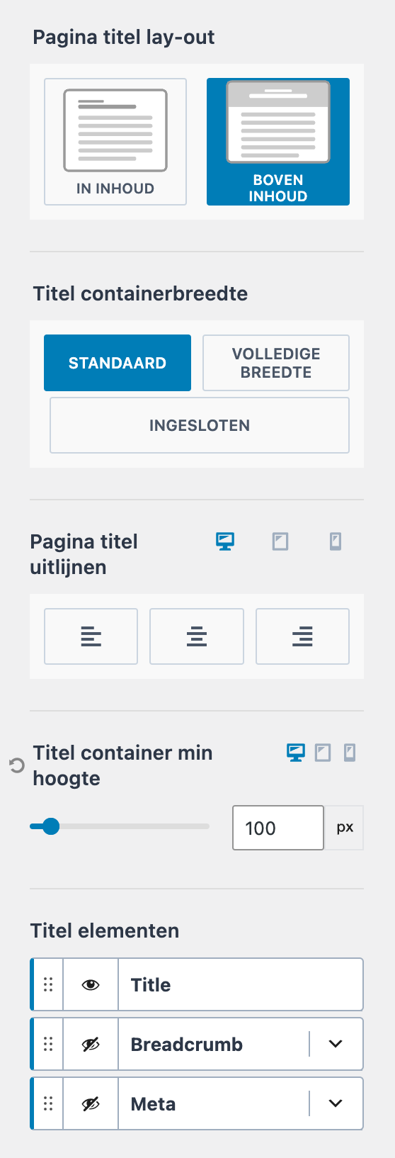 page options classic theme page options classic theme