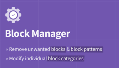 Block Manager plug-i