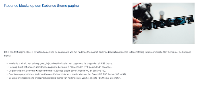 Kadence classic theme with Kadence blocks