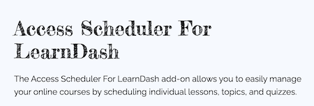 Access Scheduler For LearnDash
