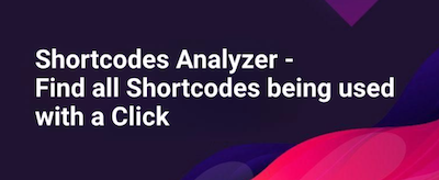 Shortcodes Analyzer plug-in