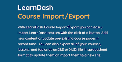LearnDash Course Import:Export