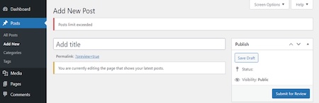 User Posts Limit plugin