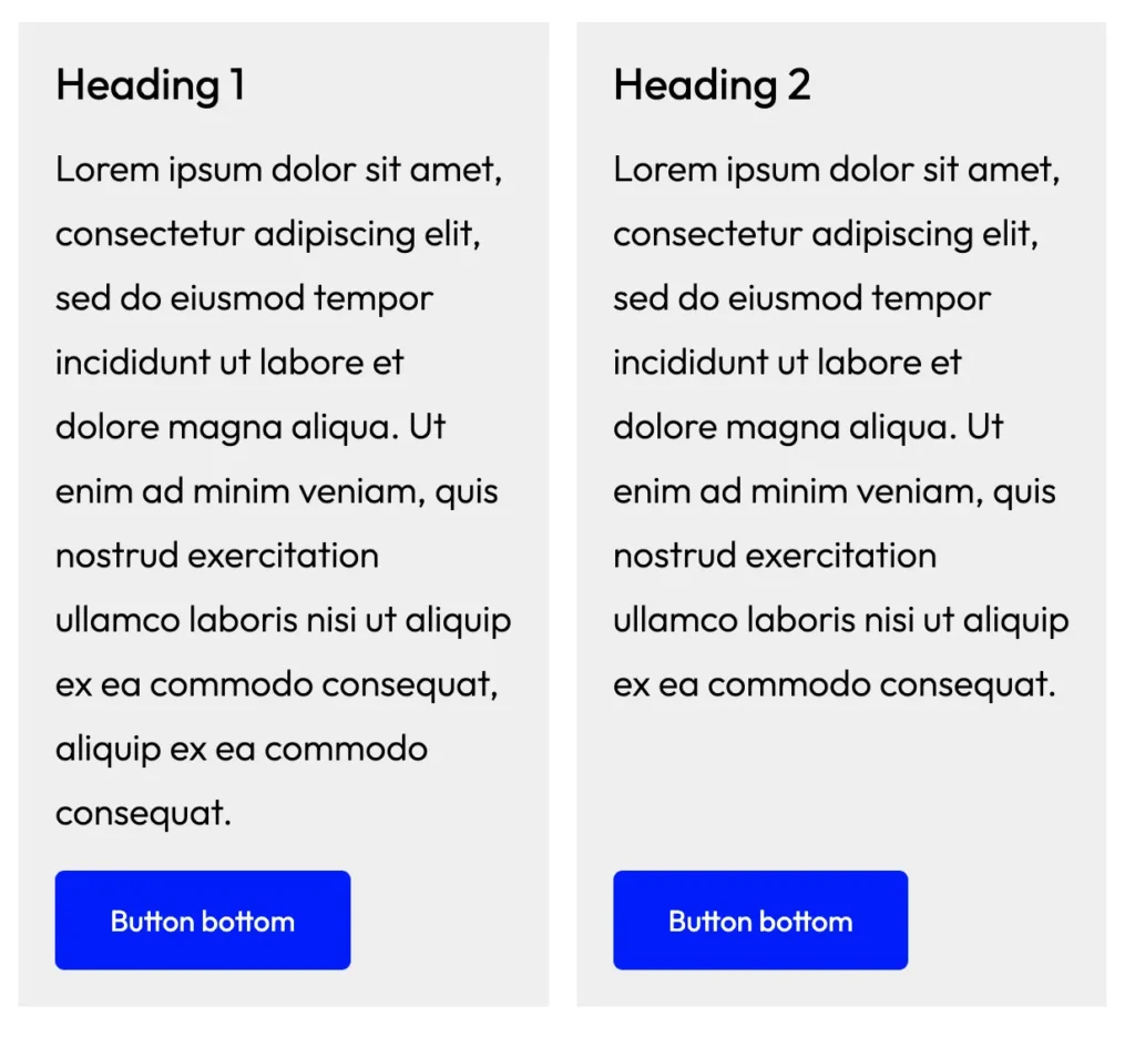 Button in columns stick to bottom - Flexible Layout Section block for Gutenberg
