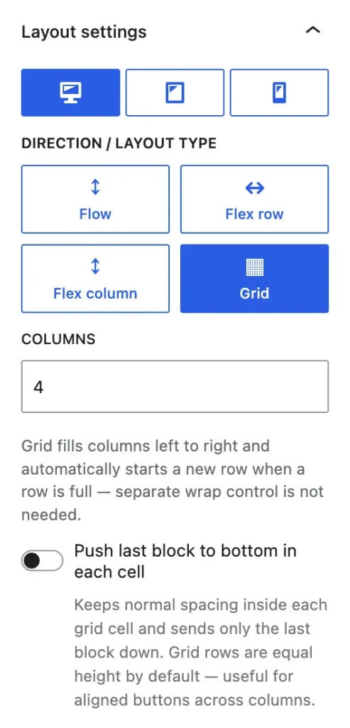 Push last block to bottom in each cell