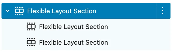 Flexible Layout Section shows editor-two-nested-sections