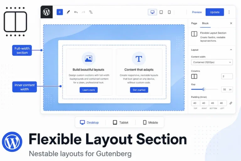Flexible Layout Section for Gutenberg WordPress