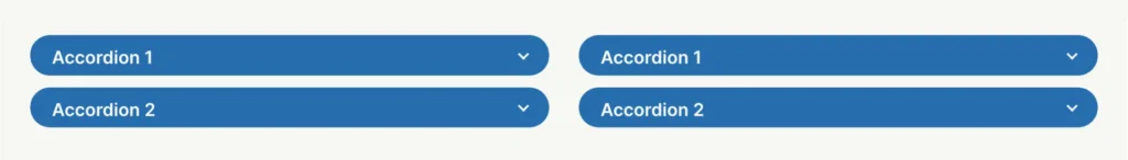 section frontend desktop view — two columns, two accordions