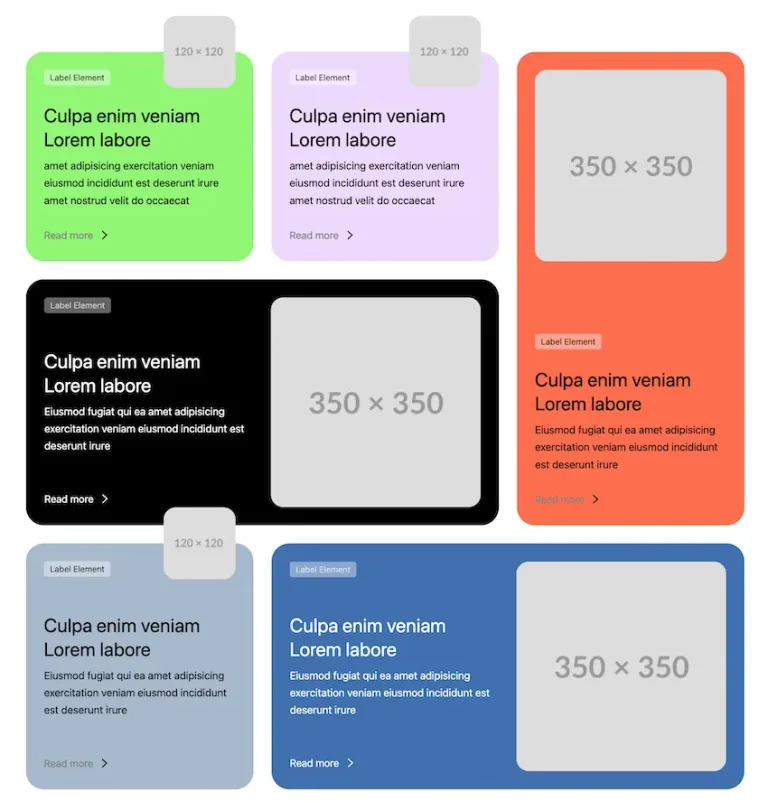 Bento design Gutenberg 6 blocks