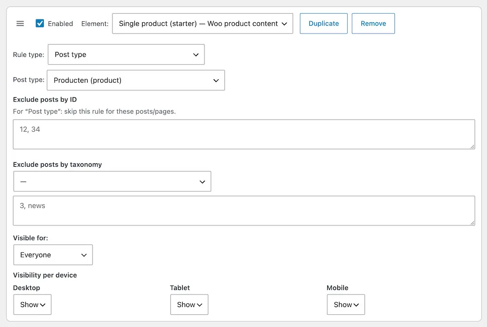 WooCommerce product element