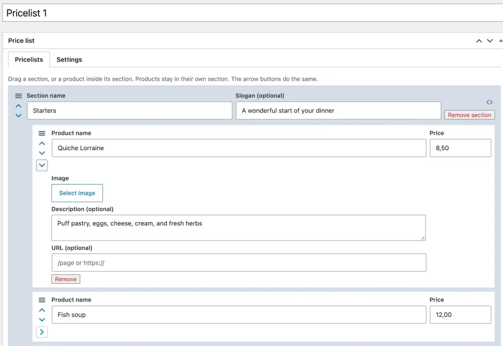 Insight Pricelist builder