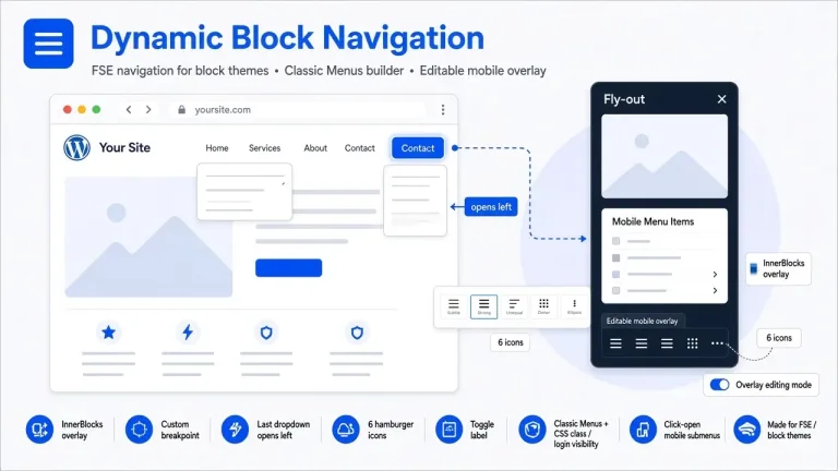 Dynamic Block Navigation for FSE and block themes